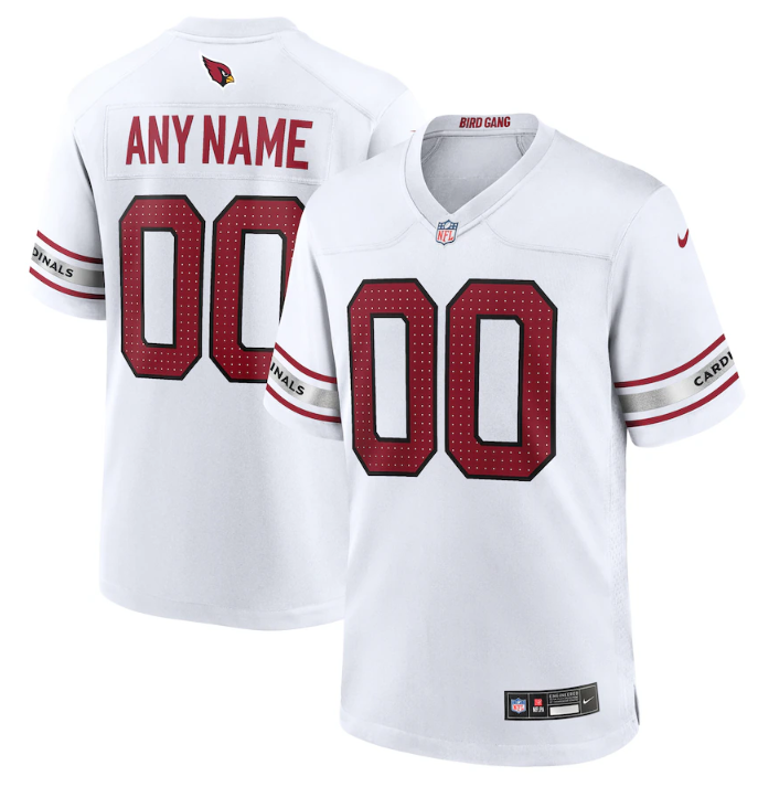 Men's Arizona Cardinals ACTIVE PLAYER Custom White Stitched Game Football Jersey